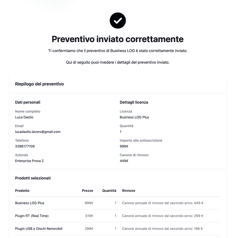 Invio preventivo